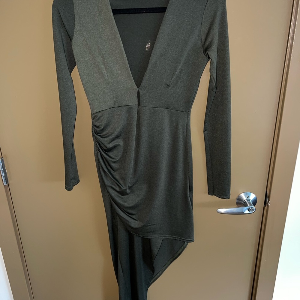 Olive Asymmetrical Dress